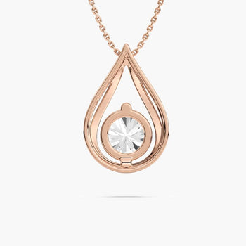 DOWN DROP ROUND SOLITAIRE PENDENT