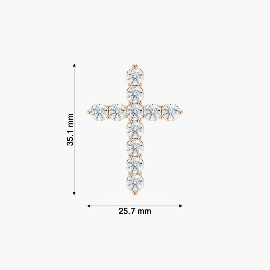 CROSS ROUND DIAMOND PENDENT
