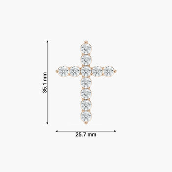 CROSS ROUND DIAMOND PENDENT