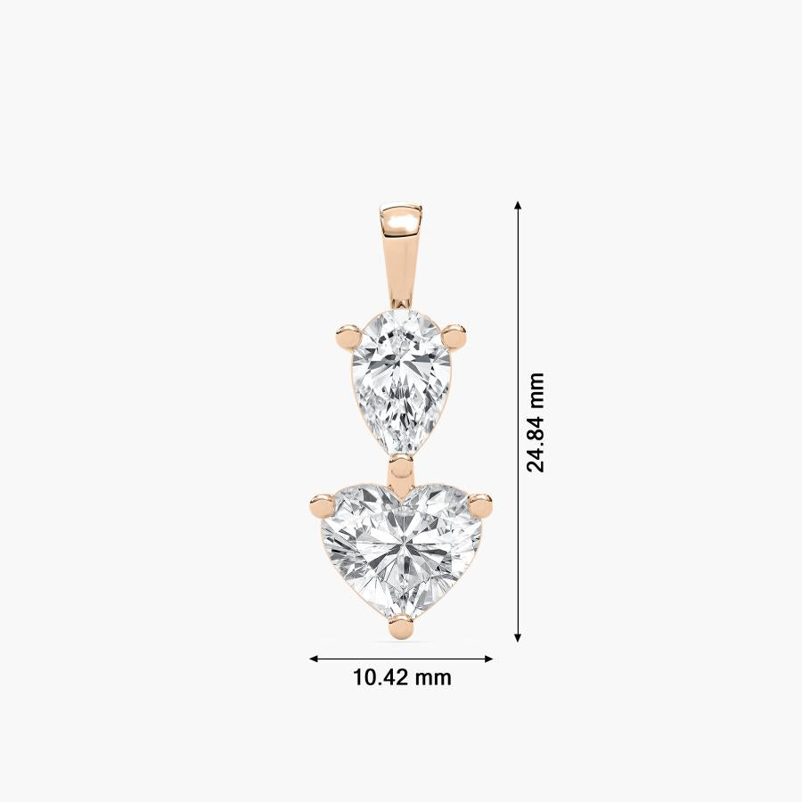 HEART & PEAR COMBO PENDENT