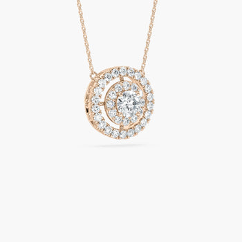 DOUBLE HALO ROUND PENDENT