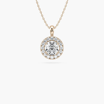 ROUND HALO SOLITAIRE PENDENT