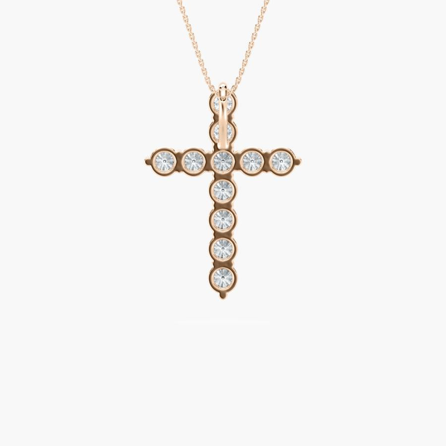 CROSS ROUND DIAMOND PENDENT