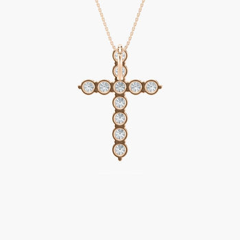 CROSS ROUND DIAMOND PENDENT