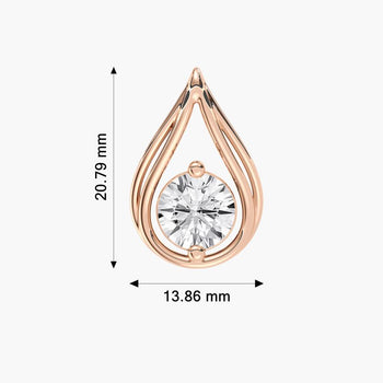 DOWN DROP ROUND SOLITAIRE PENDENT