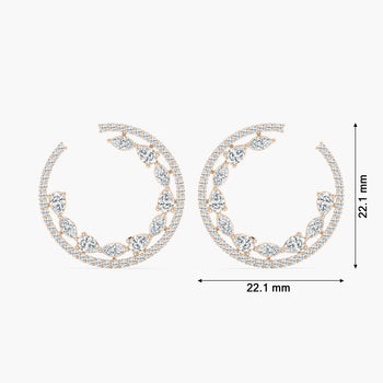ROUND MULTIPLE SHAPE OF DIAMOND EARRING
