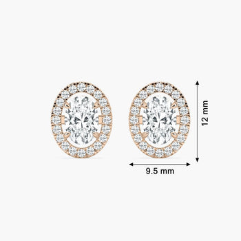 OVAL HALO EARRING