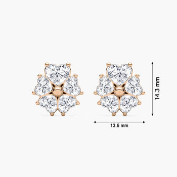 HEART FLOWER STUD