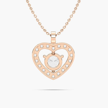 HEART SHAPE ROUND SOLITAIRE PENDENT
