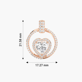 ROUND SHAPE HEART SOLITAIRE PENDENT