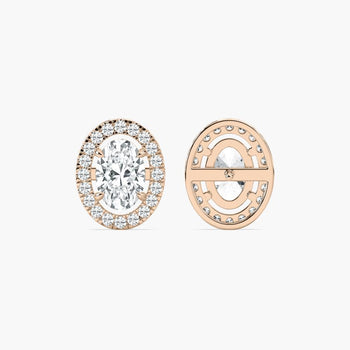 OVAL HALO EARRING