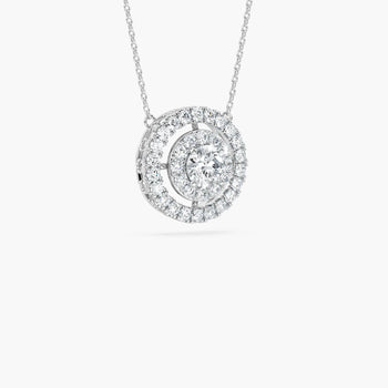 DOUBLE HALO ROUND PENDENT