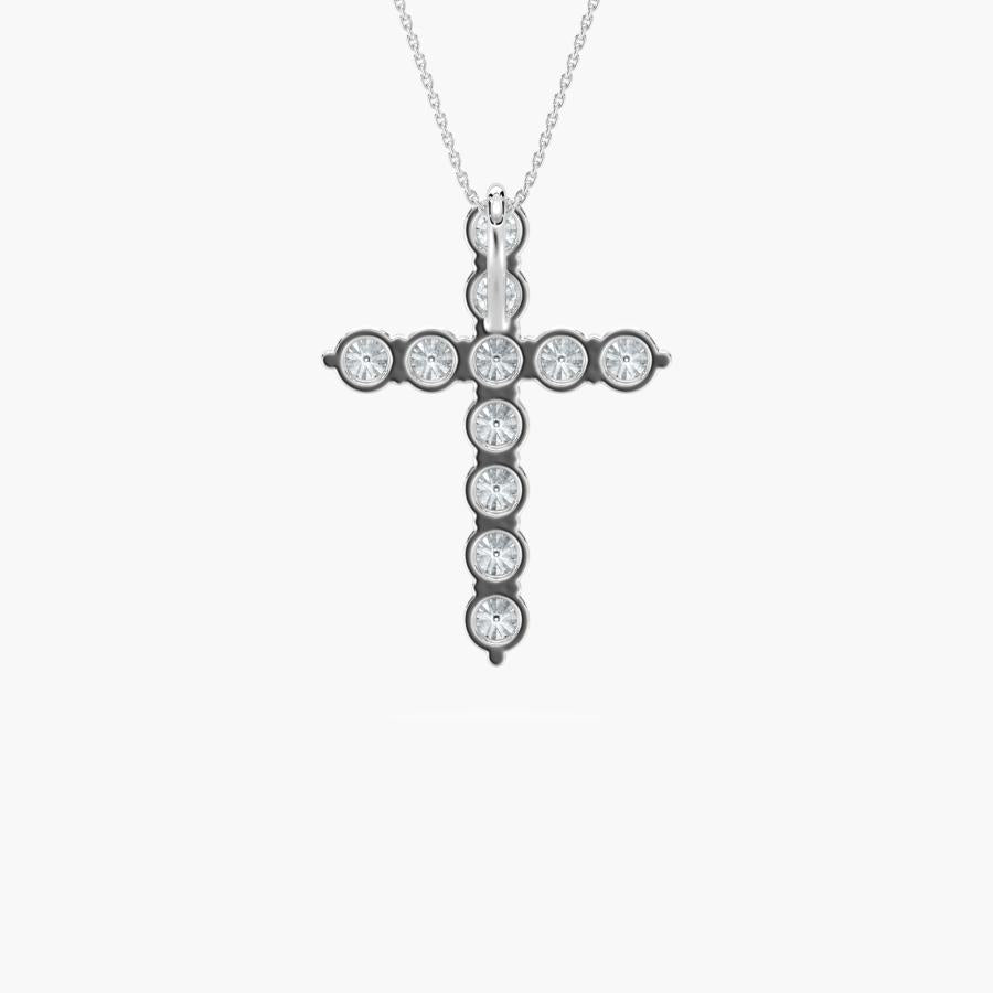 CROSS ROUND DIAMOND PENDENT