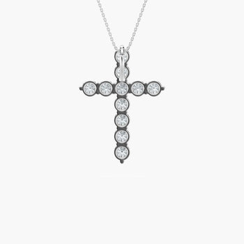 CROSS ROUND DIAMOND PENDENT