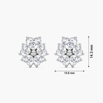 HEART FLOWER STUD