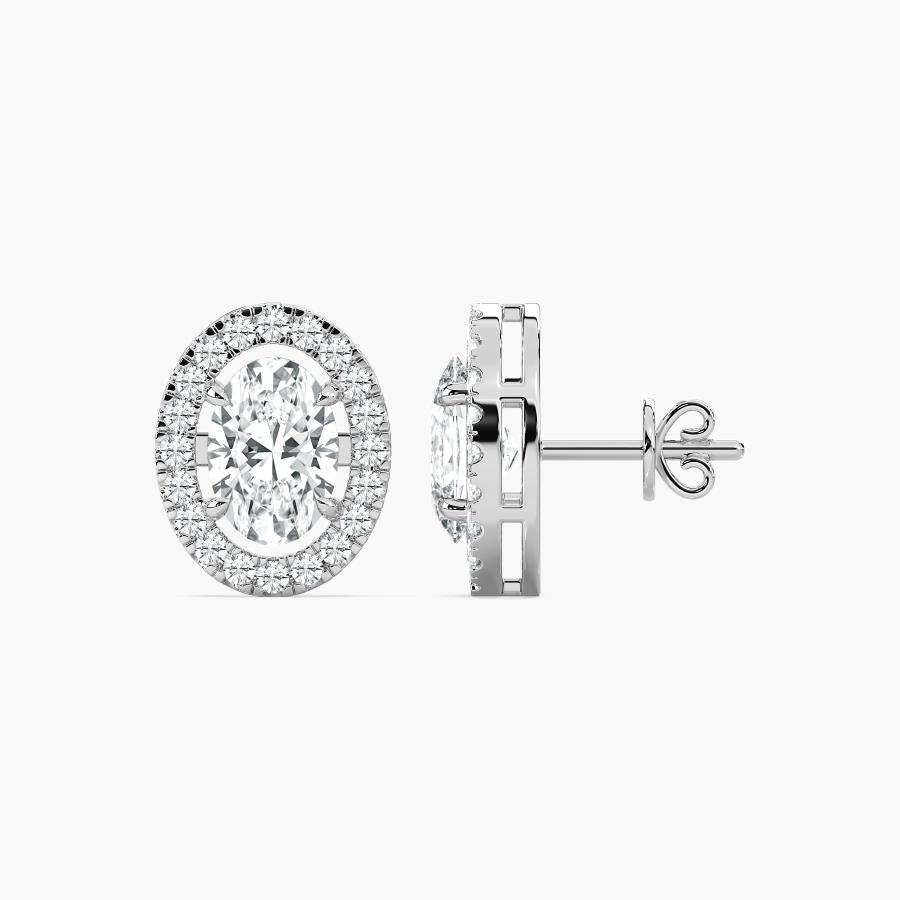 OVAL HALO EARRING