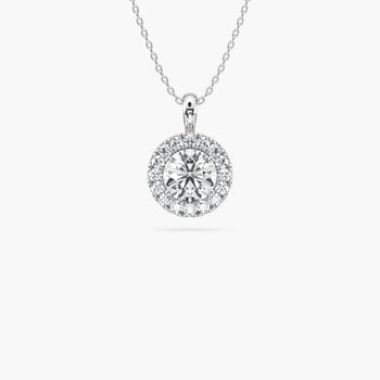 ROUND HALO SOLITAIRE PENDENT