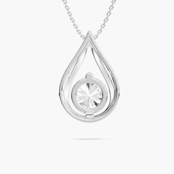 DOWN DROP ROUND SOLITAIRE PENDENT