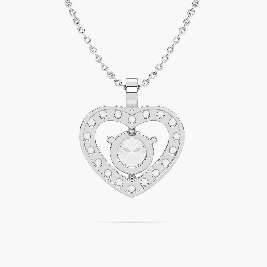 HEART SHAPE ROUND SOLITAIRE PENDENT