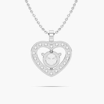 HEART SHAPE ROUND SOLITAIRE PENDENT