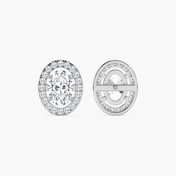 OVAL HALO EARRING