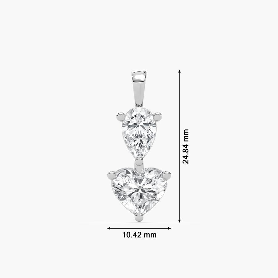 HEART & PEAR COMBO PENDENT