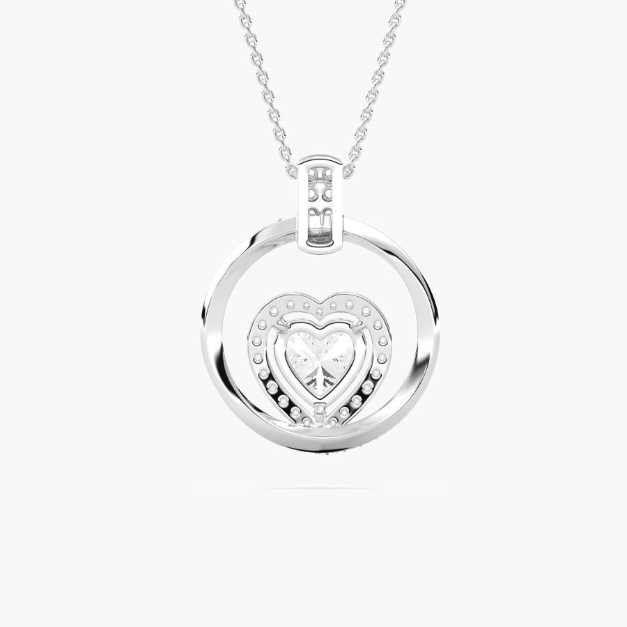 ROUND SHAPE HEART SOLITAIRE PENDENT