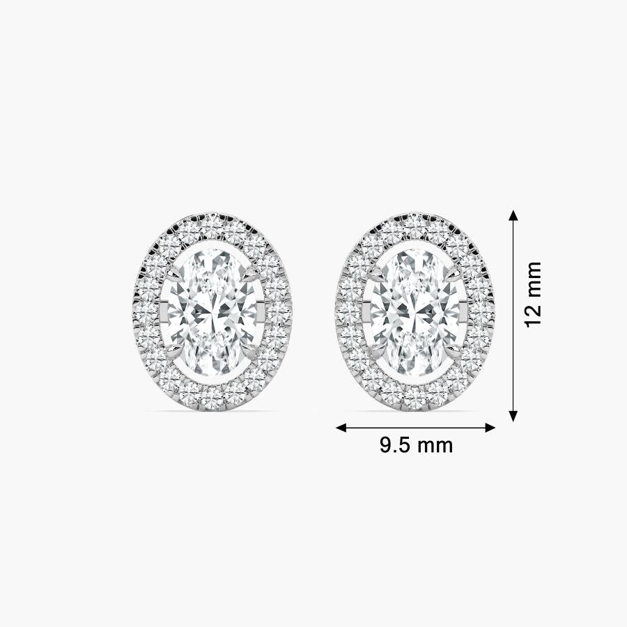 OVAL HALO EARRING