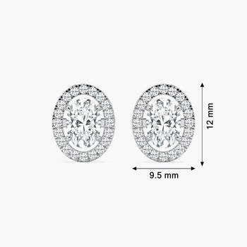 OVAL HALO EARRING
