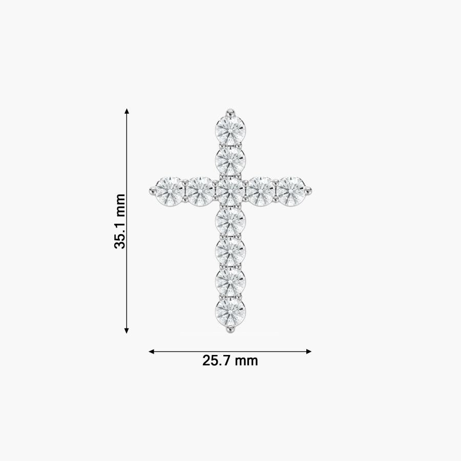 CROSS ROUND DIAMOND PENDENT