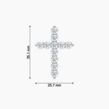 CROSS ROUND DIAMOND PENDENT