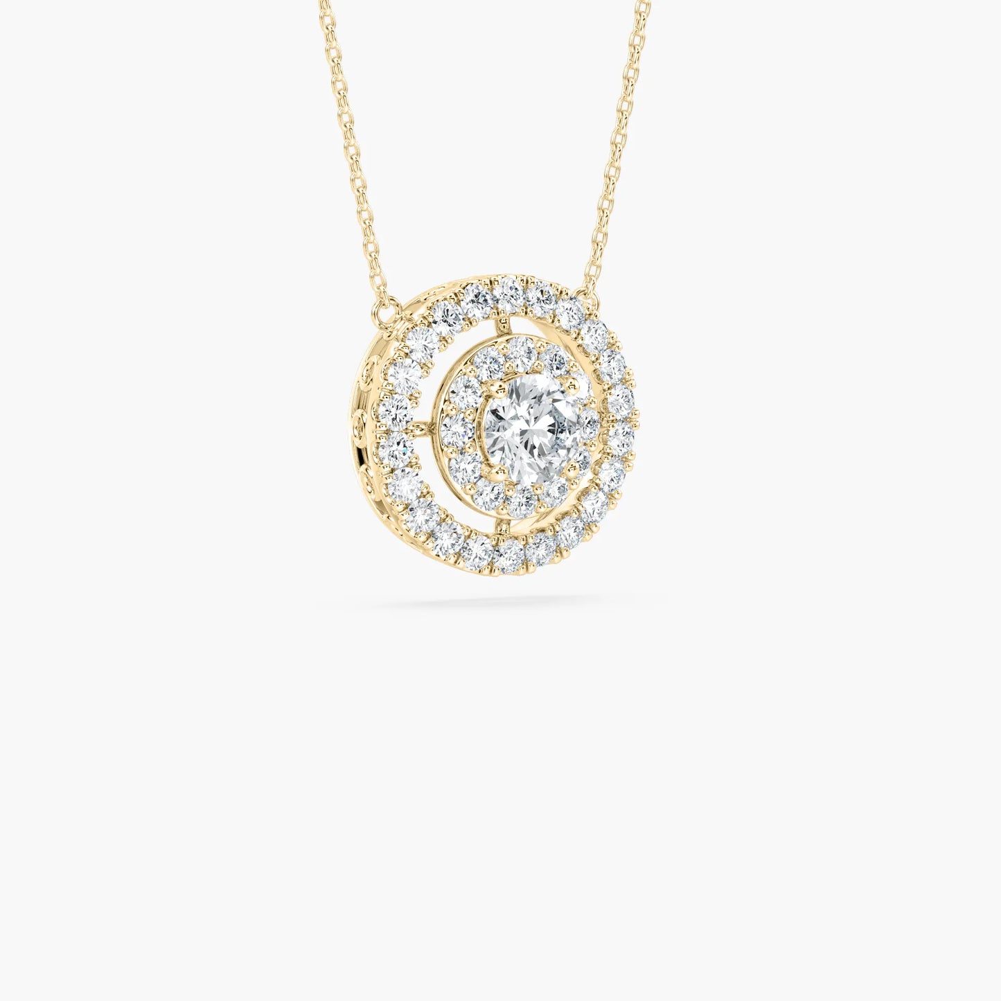 DOUBLE HALO ROUND PENDENT