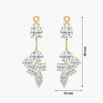 THREE SHAPE OF DIAMOND EARRING
