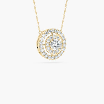 DOUBLE HALO ROUND PENDENT