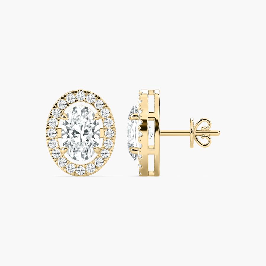 OVAL HALO EARRING