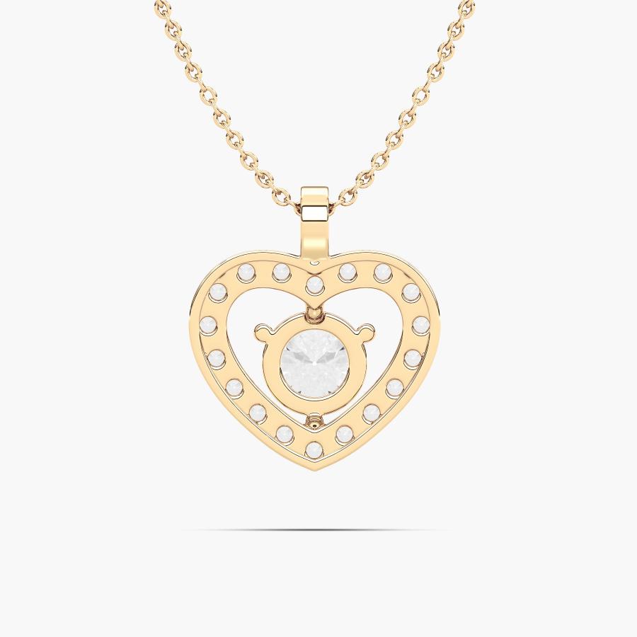 HEART SHAPE ROUND SOLITAIRE PENDENT