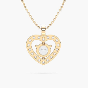 HEART SHAPE ROUND SOLITAIRE PENDENT