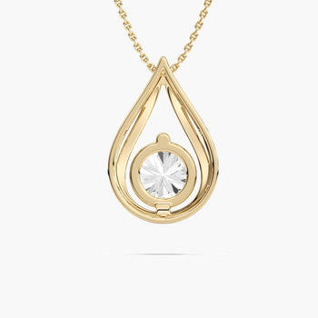 DOWN DROP ROUND SOLITAIRE PENDENT