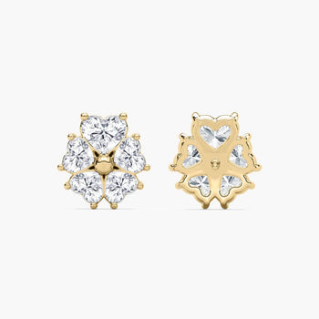HEART FLOWER STUD