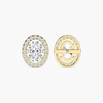 OVAL HALO EARRING