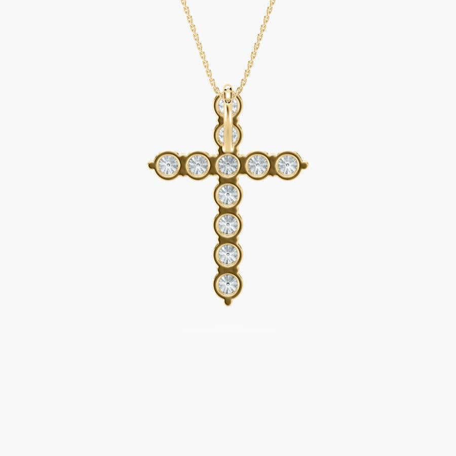 CROSS ROUND DIAMOND PENDENT