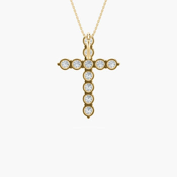 CROSS ROUND DIAMOND PENDENT