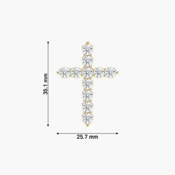 CROSS ROUND DIAMOND PENDENT