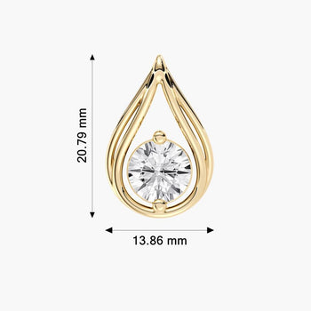 DOWN DROP ROUND SOLITAIRE PENDENT