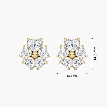 HEART FLOWER STUD