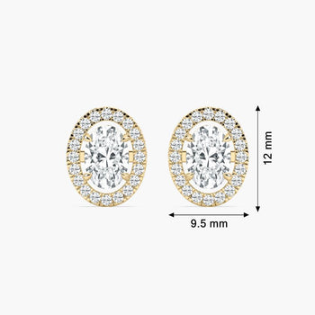 OVAL HALO EARRING