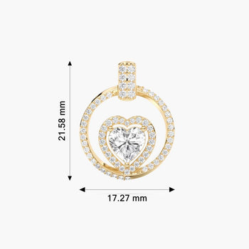 ROUND SHAPE HEART SOLITAIRE PENDENT