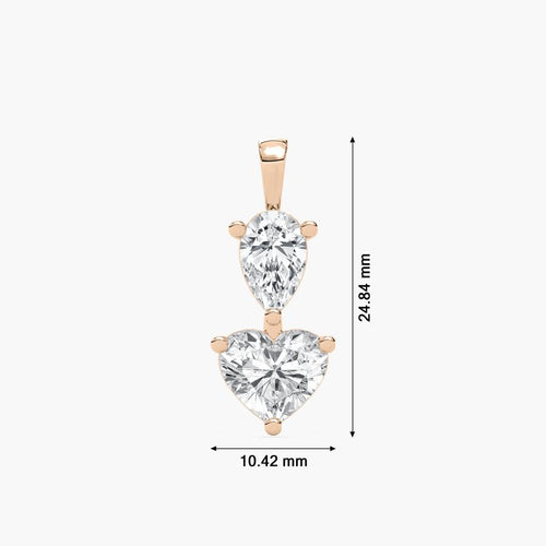 HEART & PEAR COMBO PENDENT