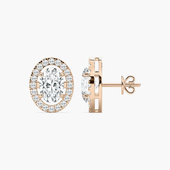 OVAL HALO EARRING