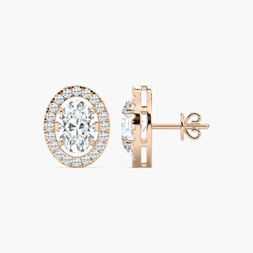 OVAL HALO EARRING